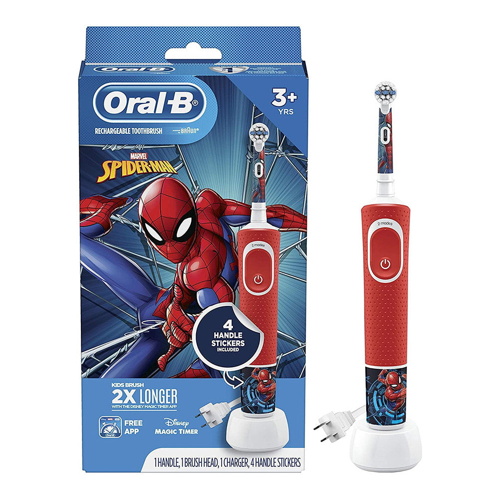 Oral-B Kids Electric Toothbrush Featuring Marvel's Spiderman for Kids 3+, 1 Ea